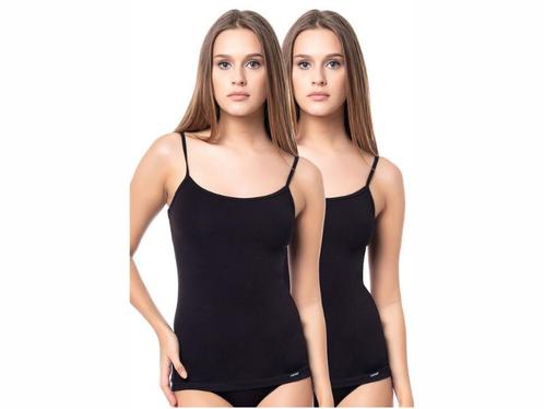 2 stuks Dames onderhemd - spaghettibandjes - Slimfit - Zwart, Kleding | Heren, Ondergoed, Verzenden