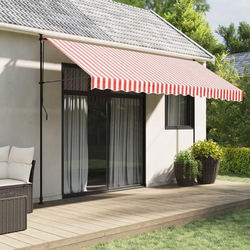 vidaXL Vervangingsdoek voor luifel gestreept 4x3,5 m rood en, Tuin en Terras, Zonneschermen, Nieuw, Verzenden
