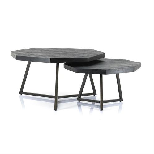 Coffeetable set Octagon - black, Huis en Inrichting, Tafels | Salontafels, Nieuw, Ophalen of Verzenden