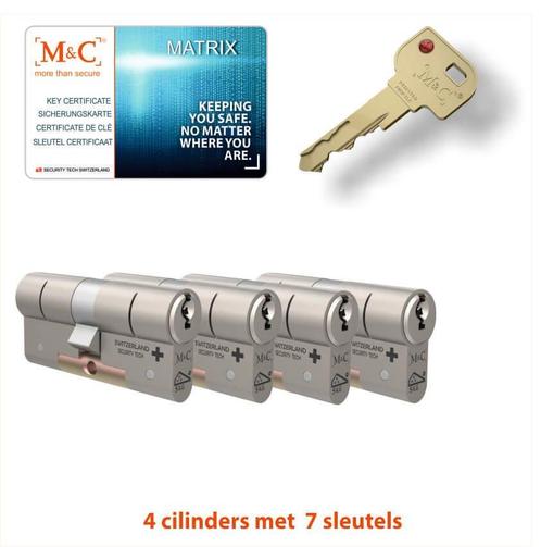M&C 4 x Matrix Cilinder SKG*** met CERTIFICAAT, Doe-het-zelf en Verbouw, Alarmsystemen, Verzenden