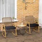 TRUUSK 3 St. Tuinmeubelset, 2 Schommelstoelen, 1 Bijzettafel, Verzenden, Nieuw