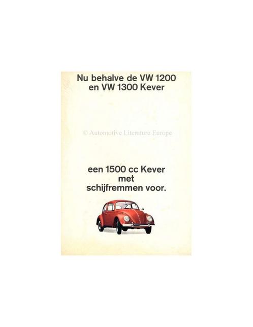1966 VOLKSWAGEN KEVER & KARMANN GHIA BROCHURE NEDERLANDS, Boeken, Auto's | Folders en Tijdschriften, Volkswagen