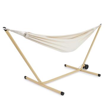 Hangmat - crème - Stalen frame met houtlook beschikbaar voor biedingen
