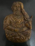 Beeldhouwwerk in reliëf van Sint-Lucas - Antiek - Hout -