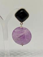 Amethist - Zilver - Oorbellen - Amethist en onyx