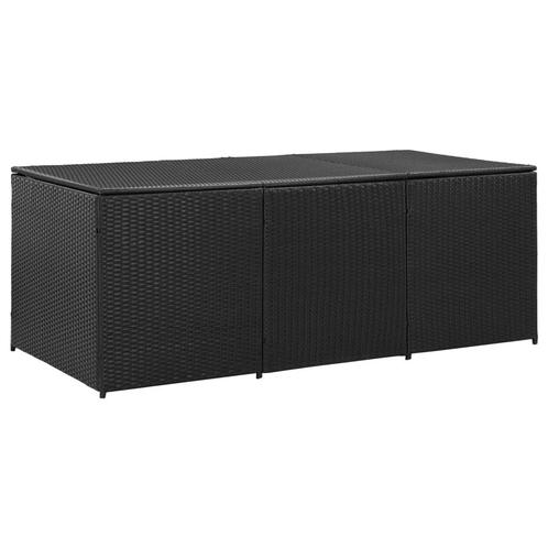 vidaXL Tuinbox 180x90x70 cm poly rattan zwart, Tuin en Terras, Overige Tuin en Terras, Nieuw, Verzenden
