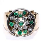 Ring - 18 karaat Geel goud, Witgoud - 0.95ct. tw. Diamant, Sieraden, Tassen en Uiterlijk, Ringen, Nieuw