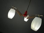 Plafondlamp - Messing, Glas, Hout - Lamp met opaalglas, Antiek en Kunst, Antiek | Lampen