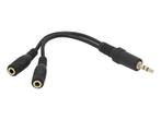 Splitter 3,5 inch Jack Male naar 2x 3,5 inch Jack Female 12, Audio, Tv en Foto, Audiokabels en Televisiekabels, Ophalen of Verzenden