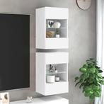 vidaXL Wandkasten met LED-verlichting voor tv 2 st, Huis en Inrichting, Kasten | Televisiemeubels, Verzenden, Nieuw, Overige houtsoorten