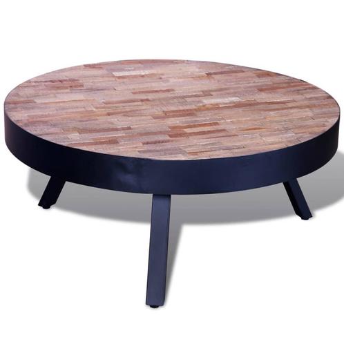 vidaXL Salontafel rond gerecycled teakhout, Huis en Inrichting, Tafels | Salontafels, Rond, Nieuw, Overige houtsoorten, Minder dan 50 cm