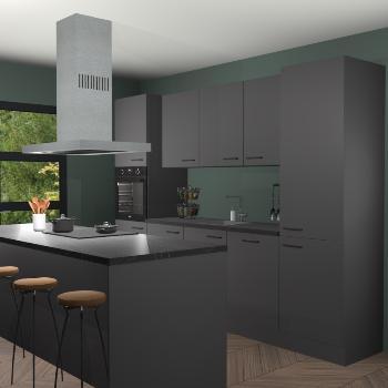 Onyxgrijze keuken Lima 25099, Huis en Inrichting, Keuken | Complete keukens, Verzenden