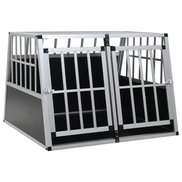 vidaXL Hondenbench met dubbele deur 94x88x69 cm, Dieren en Toebehoren, Hondenhokken, Nieuw, Verzenden