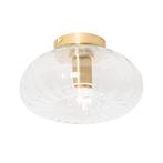 Art Deco plafondlamp goud met glas - Ayesha, Huis en Inrichting, Verzenden, Nieuw, Glas, Art Deco