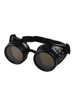 Goggles Steampunk Bril Zwart Montuur Zonnebril Glazen Zwart, Ophalen of Verzenden, Nieuw, Feestartikel, Carnaval