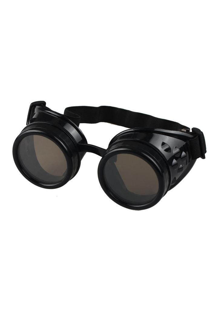 Goggles Steampunk Bril Zwart Montuur Zonnebril Glazen Zwart, Hobby en Vrije tijd, Feestartikelen, Carnaval, Feestartikel, Nieuw
