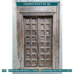 Antieke teakhouten deur, 100+ jaar oude deur, dubbele deur, Nieuw, Ophalen of Verzenden