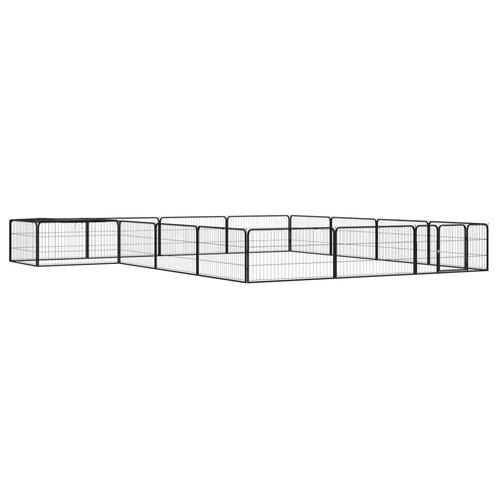 vidaXL Hondenkennel 16 panelen 100x50 cm gepoedercoat staal, Dieren en Toebehoren, Honden-accessoires, Nieuw, Verzenden