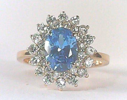 Ring - 18 karaat Geel goud - 2.56ct. tw. Aquamarijn -, Sieraden, Tassen en Uiterlijk, Ringen