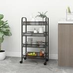 vidaXL Keukentrolley 4-laags 46x26x85 cm ijzer zwart, Verzenden, Nieuw