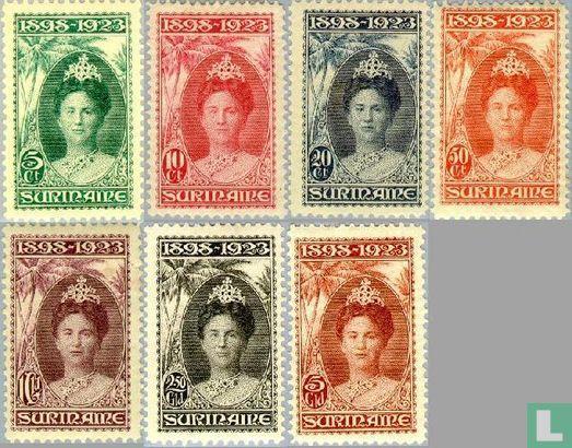 Suriname - Regeringsjubileum Wilhelmina 1898-1923 - 1923, Postzegels en Munten, Postzegels | Suriname, Verzenden