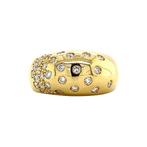 Gouden Bigli ring met diamant 18 krt, Verzenden, Zo goed als nieuw, Wit, Goud