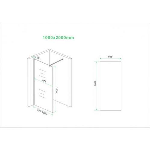Glasplaat BWS Danielle 100x200 Cm Nano Vintage Bronsglas, Doe-het-zelf en Verbouw, Sanitair, Ophalen of Verzenden