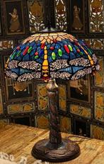 Tafellamp - Glas, Lood - Tiffany-stijl - Libellen