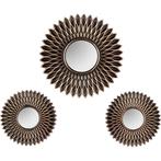 Spiegel set - Livion Damara - Set van 3 - 30cm - Spiegelglas, Huis en Inrichting, Woonaccessoires | Spiegels, Ophalen of Verzenden