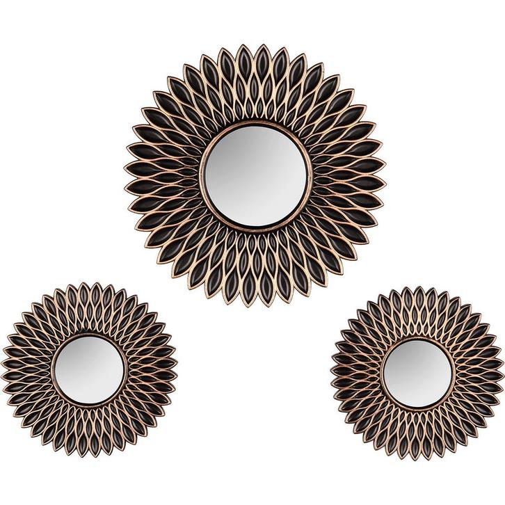 Spiegel set - Livion Damara - Set van 3 - 30cm - Spiegelglas, Huis en Inrichting, Woonaccessoires | Spiegels, Nieuw, Ophalen of Verzenden
