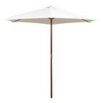 vidaXL Parasol 270x270 cm houten paal crèmewit, Tuin en Terras, Parasols, Verzenden, Nieuw