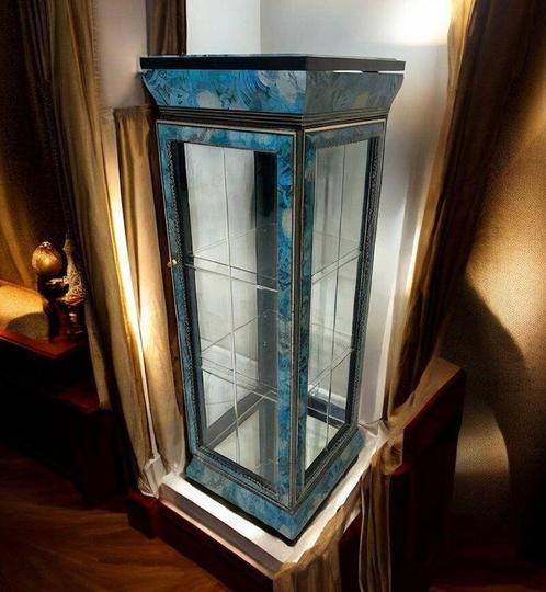 Vitrinekast - Veneziana Art Deco - Foglia Oro - Glas, Goud,, Antiek en Kunst, Kunst | Designobjecten