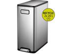 EKO - Ecofly pedaalemmer 20+20 liter - Stainless steel, Huis en Inrichting, Verzenden, Zo goed als nieuw