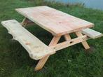DOUGLAS PICKNICKTAFEL picknickbank met Boomvorm Boomstam, Verzenden, Nieuw, Rechthoekig, Hout
