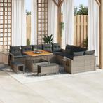 vidaXL 13-delige Tuinbankenset met kussens poly rattan, Verzenden, Nieuw, Rotan