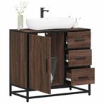 vidaXL Wastafelkast 65x33x60 cm bewerkt hout bruin, Huis en Inrichting, Badkamer | Badkamermeubels, Verzenden, Nieuw, Minder dan 100 cm