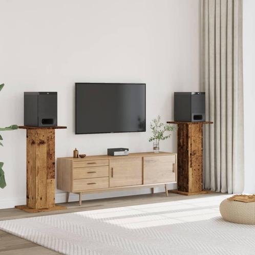 vidaXL Speakerstandaards 2 st 30x30x95 cm bewerkt hout oud, Muziek en Instrumenten, Standaards, Nieuw, Verzenden