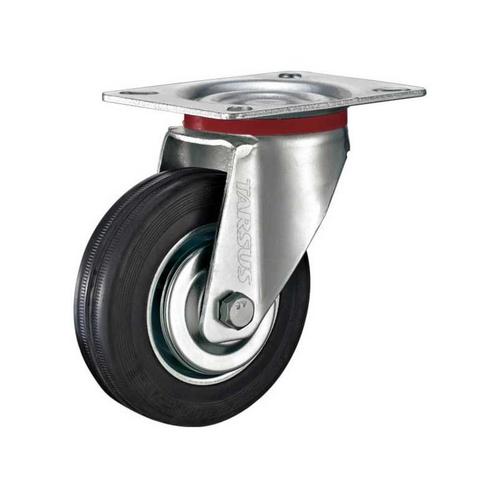Tarsus Zwenkwiel - Ø 125 mm - Stalen Velg - Massieve Rubb.., Doe-het-zelf en Verbouw, Zwenkwielen, Nieuw, Ophalen of Verzenden
