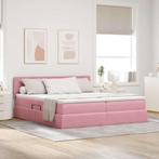 vidaXL Opslag bed met matras met hoofdeinde Roze 90 x 200 cm, Huis en Inrichting, Slaapkamer | Bedden, Verzenden, Nieuw, Stof