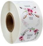 Sluitstickers thanks thank you 6 designs etiket rol 500, Ophalen of Verzenden, Nieuw