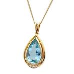 Hanger - 18 karaat Geel goud - 3.33ct. tw. Aquamarijn -