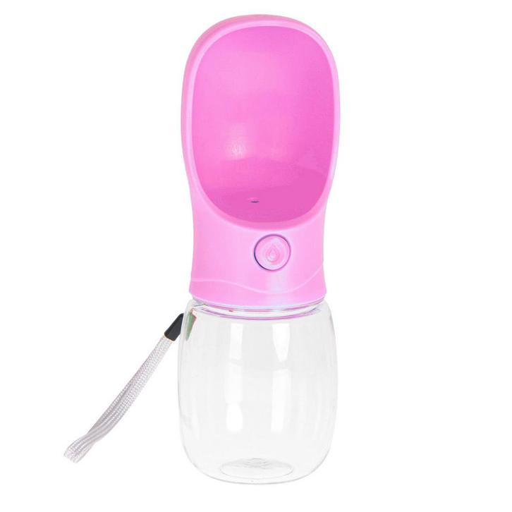 Honden drinkfles on the go met drinkcup 350 ml roze, Dieren en Toebehoren, Overige Dieren-accessoires, Ophalen of Verzenden
