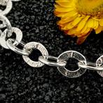 Zilveren fantasie schakel armband  | 19,5 cm - 23 cm, Sieraden, Tassen en Uiterlijk, Armbanden, Ophalen of Verzenden, Gebruikt