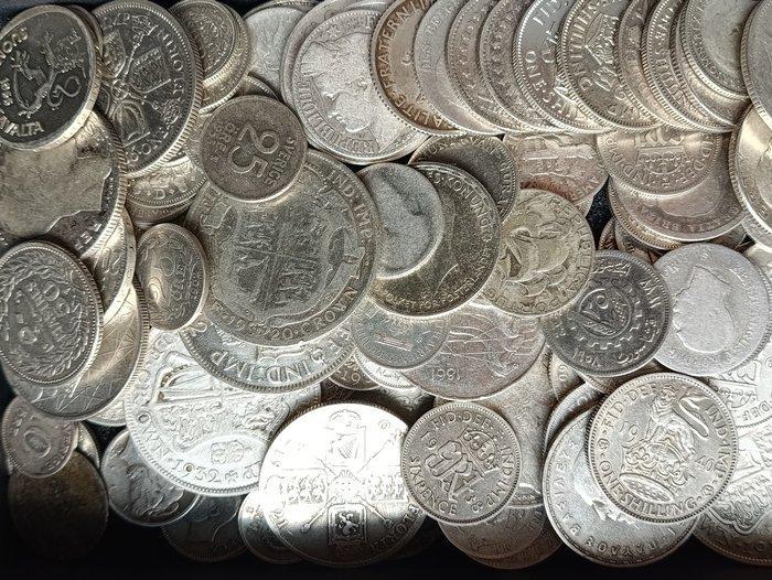 Europa, Wereld. Lot of 0.5 kilo of silver coins - different, Postzegels en Munten, Munten | Europa | Niet-Euromunten