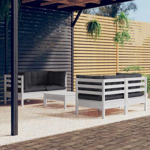 vidaXL 5-delige Loungeset met antracietkleurige kussens, Tuin en Terras, Tuinsets en Loungesets, Loungeset, Nieuw, Verzenden