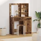 vidaXL Toilettafel Set met lade met plank 2 pcs Oud hout, Verzenden, Nieuw