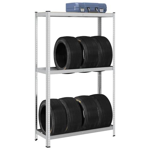 vidaXL Bandenrek 2-laags 110x40x180 cm staal&bewerkt hout, Huis en Inrichting, Kasten | Stellingkasten, Nieuw, Verzenden