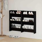 vidaXL Wand Schoenenkasten met plank Anders Zwart eiken, Huis en Inrichting, Verzenden, Nieuw