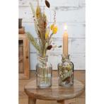 Glas vaas fles riga voor schelpen kaarsen of olielamp 12×7, Ophalen of Verzenden, Nieuw