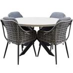 Sega Dublin dining tuinset 135xH77 cm rond 5 delig polystone, Tuin en Terras, Ophalen of Verzenden, Nieuw